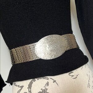 Vintage Goth Metal Silver Elastic Belt Waistband Serpentine Belt